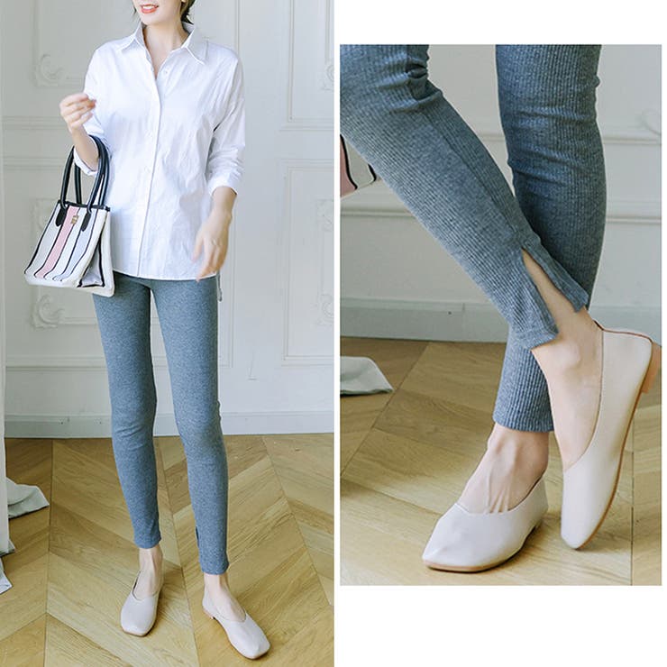 レギンスパンツ 裾スリット入り 春秋冬 | Miniministore | 詳細画像4 