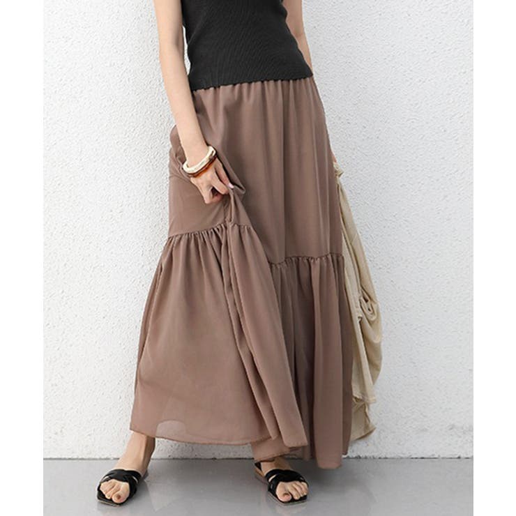 ロングスカート シフォン 裏地付き 春夏 | Miniministore | 詳細画像9 
