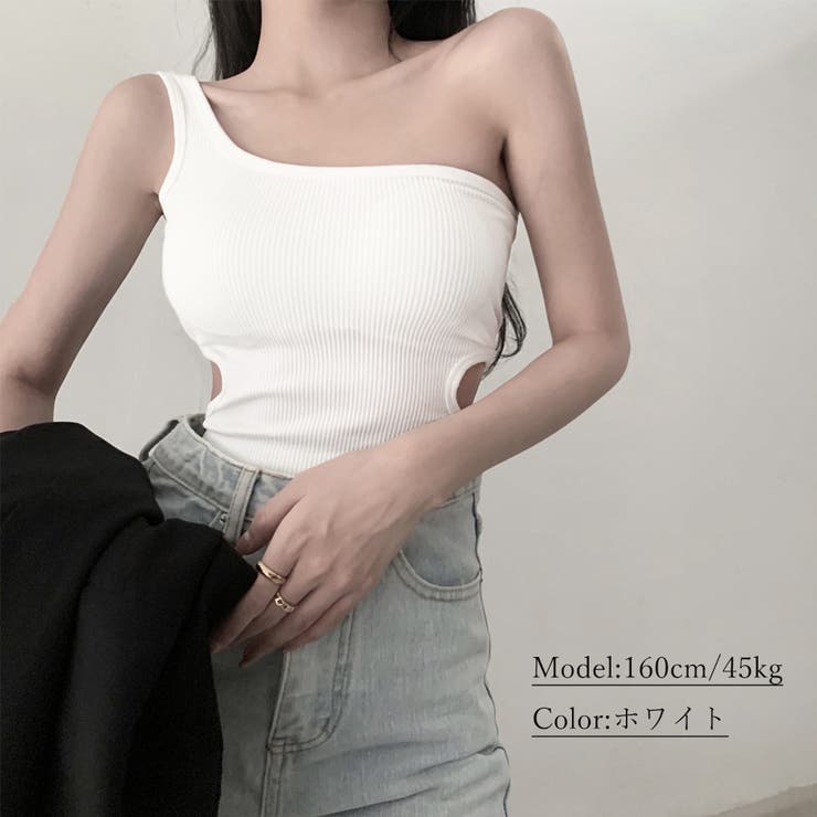 タンクトップ へそ出し ワンショルダー | Miniministore | 詳細画像5 