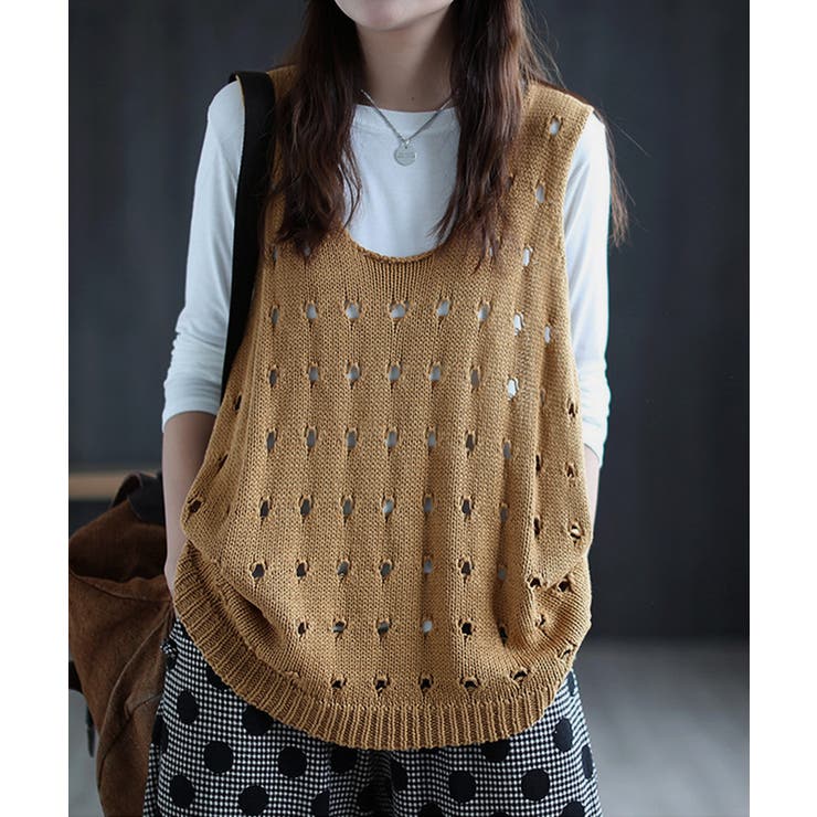 ニットベスト 穴あき レディース 春秋夏 | Miniministore | 詳細画像5 