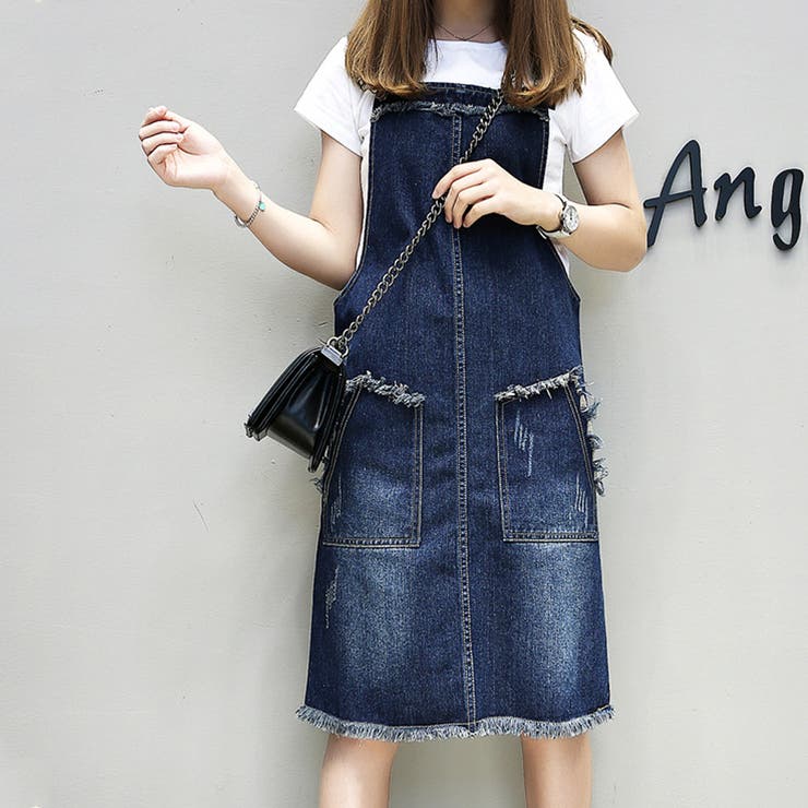 サロペット 膝丈 デニムワンピース 品番 Ii Miniministore ミニミニストア のレディースファッション通販 Shoplist ショップリスト