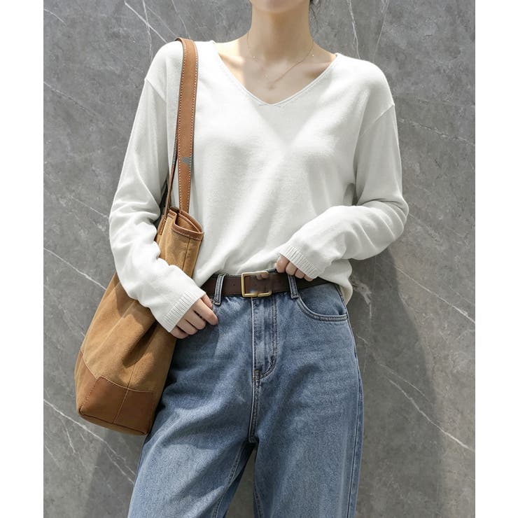 ニットTシャツ Vネック プルオーバー | Miniministore | 詳細画像2 