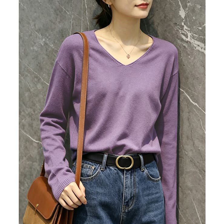 ニットTシャツ Vネック プルオーバー | Miniministore | 詳細画像7 