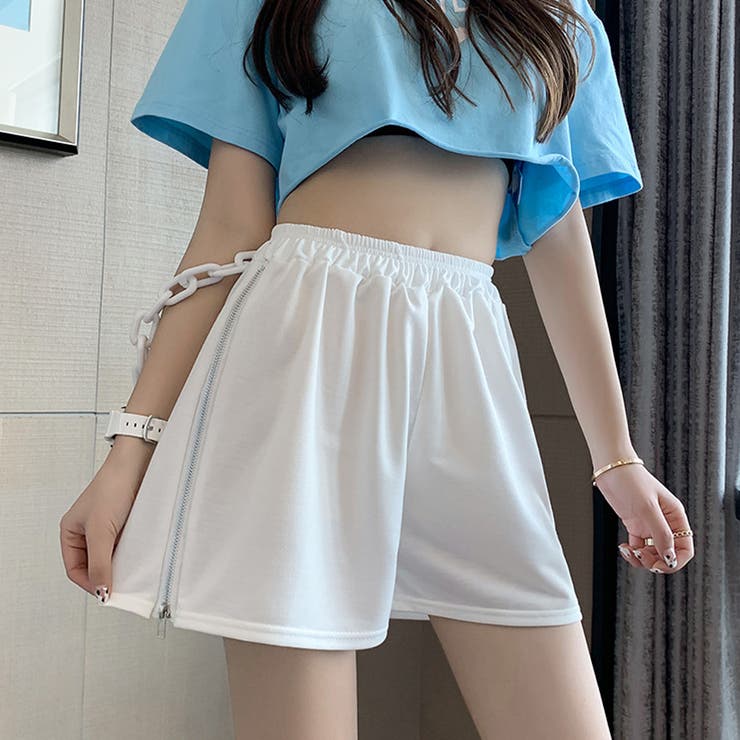 ショートパンツ サイドジップ 短パン 夏[品番：II000008577