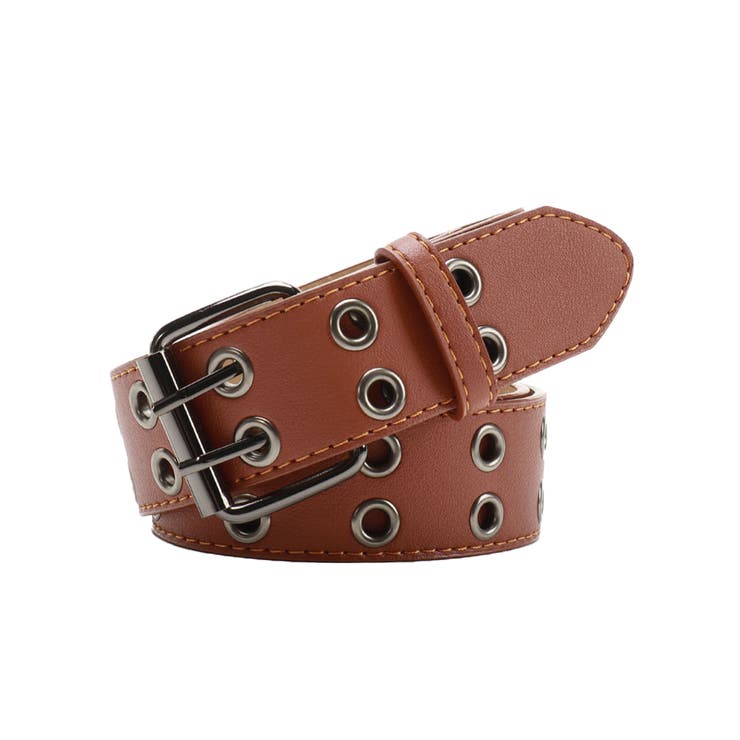 キャメル | ダブルピンベルト PUレザーハトメベルト | Miniministore