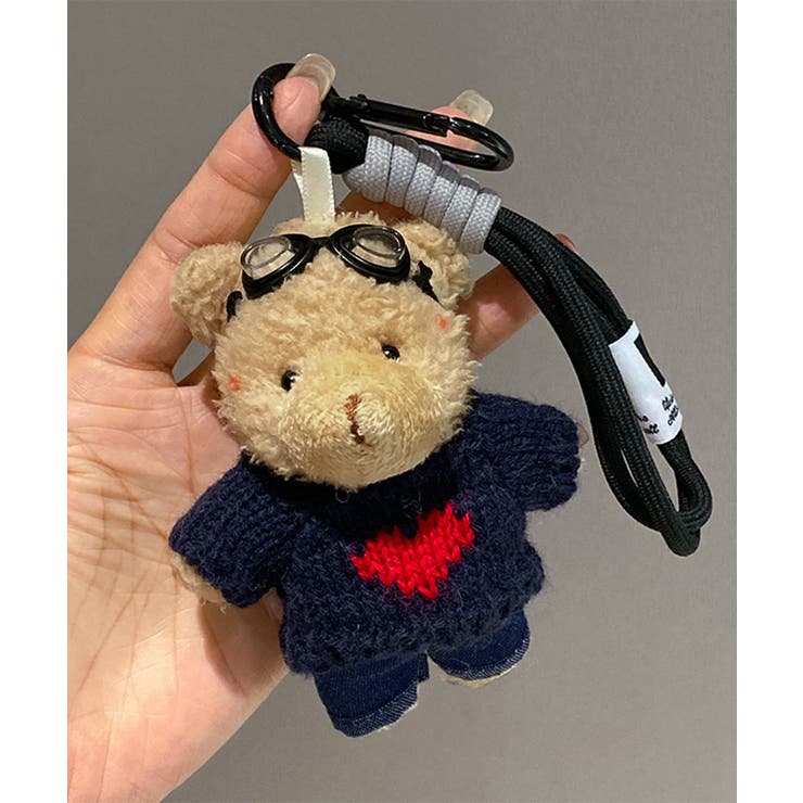 ネイビー | カップル くまのぬいぐるみ キーリング | SUNSHINE CLOSET
