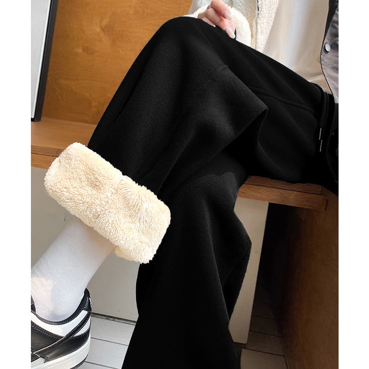 ブラック | 裏ボア スウェットパンツ あったかパンツ | Miniministore