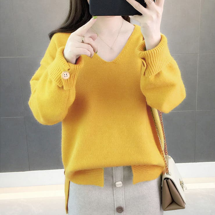 vネックニットトップス レディース  秋冬[品番：II000005839]｜Miniministore（ミニミニストア）のレディースファッション通販｜SHOPLIST（ショップリスト）