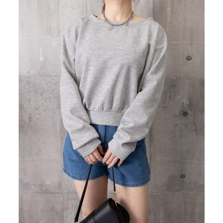 ビジューロゴオフショルスウェットトップス | Miniministore | 詳細画像15 