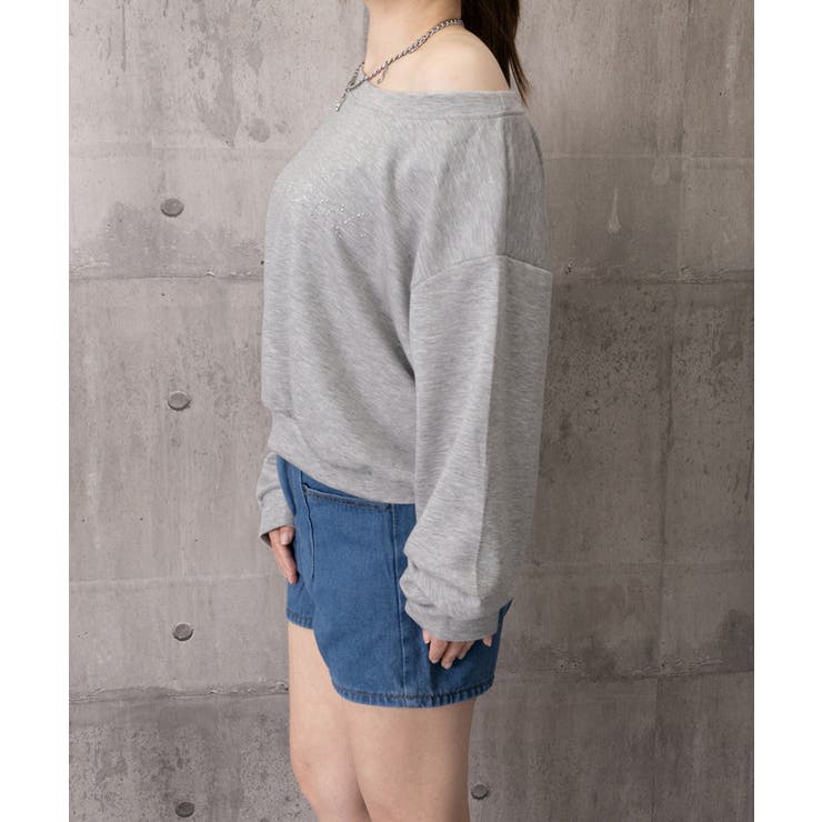 ビジューロゴオフショルスウェットトップス | Miniministore | 詳細画像16 