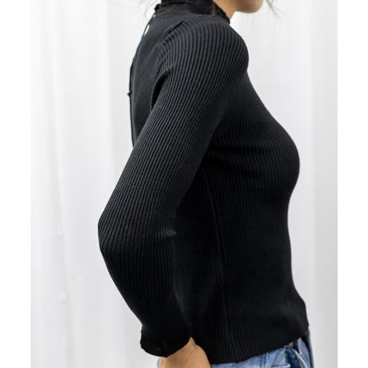 リブニットトップス きれいめ ハイネック | Miniministore | 詳細画像10 