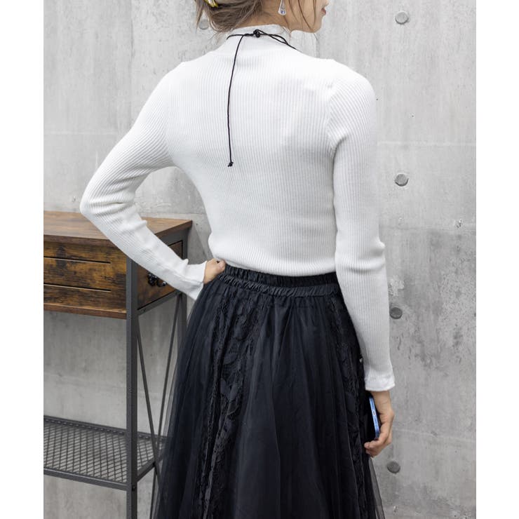 リブニットトップス きれいめ ハイネック | Miniministore | 詳細画像12 