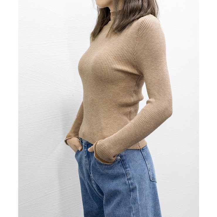 リブニットトップス きれいめ ハイネック | Miniministore | 詳細画像16 