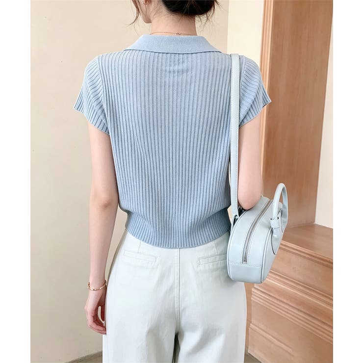 カラフルボタンポロシャツ 半袖リブニット | Miniministore | 詳細画像4 