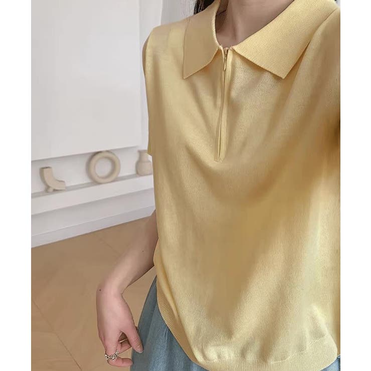 ハーフジップポロシャツ 半袖サマーニット | Miniministore | 詳細画像16 