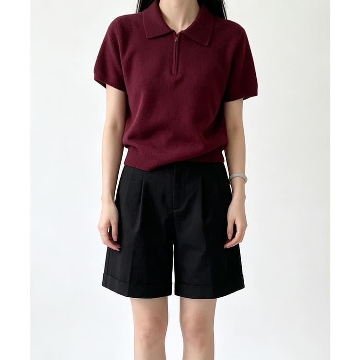 ハーフジップポロシャツ 半袖サマーニット | Miniministore | 詳細画像20 