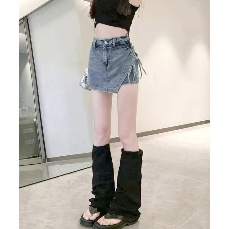 サイドリボンデニムショートパンツスカート | Miniministore | 詳細画像7 