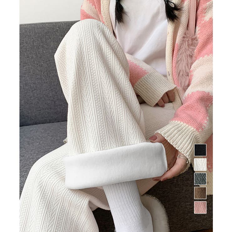 裏起毛ワイドパンツ あったかニットパンツ | Miniministore | 詳細画像1 