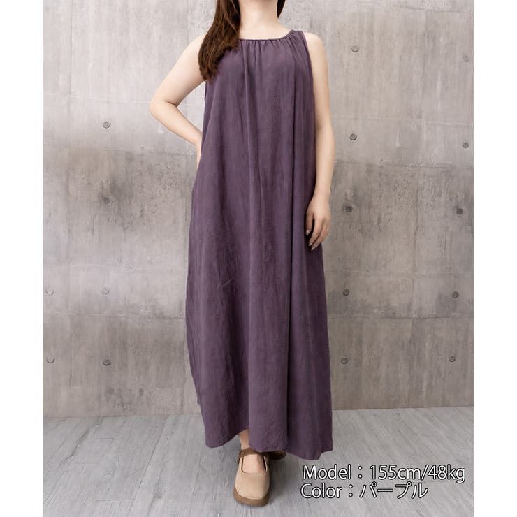 ロングワンピース リネン風Aラインワンピ | Miniministore | 詳細画像19 