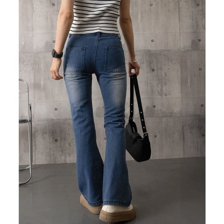 韓国風セミフレアデニムパンツ レディース | Miniministore | 詳細画像12 