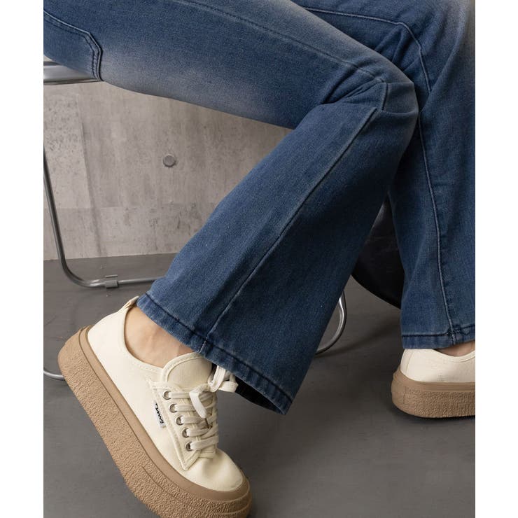 韓国風セミフレアデニムパンツ レディース | Miniministore | 詳細画像13 