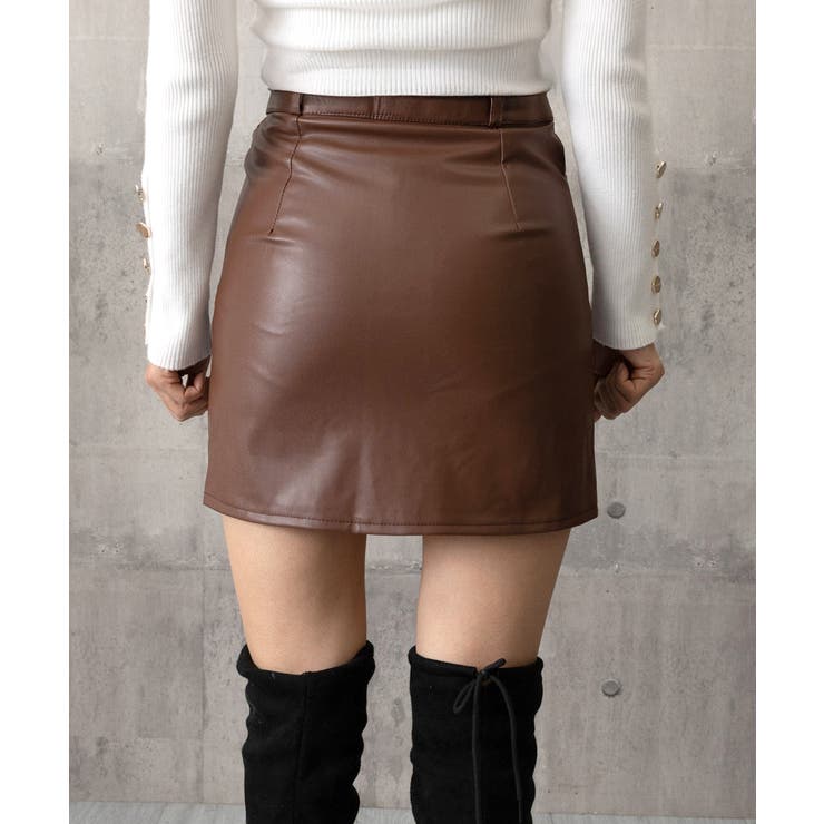 PUレザーミニスカートハイウエスト韓国風 | Miniministore | 詳細画像15 