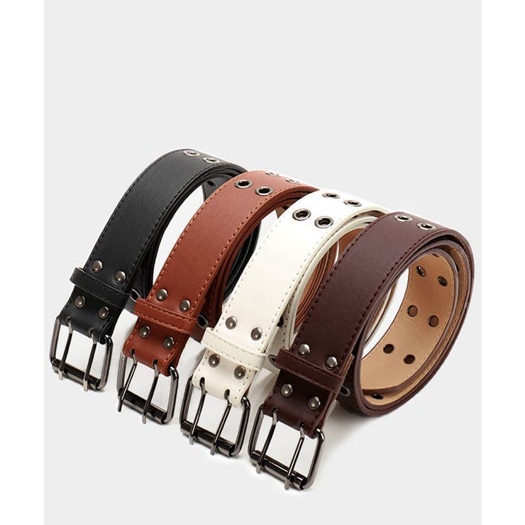 ダブルピンベルト PUレザーハトメベルト | Miniministore | 詳細画像9 