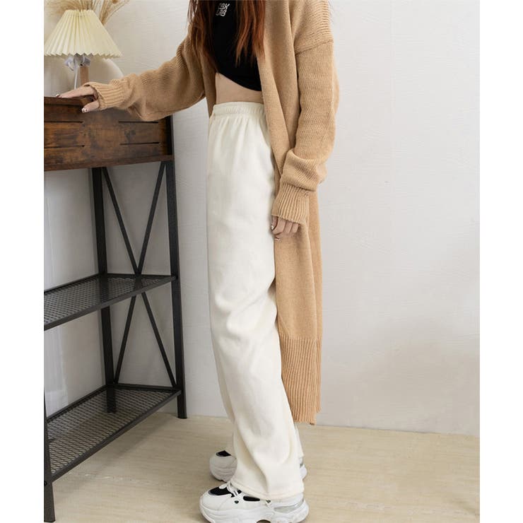 裏起毛　新品　ミセス　コーデュロイ　ナチュラル　ストレートパンツ　サイズＭ 裏起毛 コーデュロイパンツ レディース冬[品番：II000009645