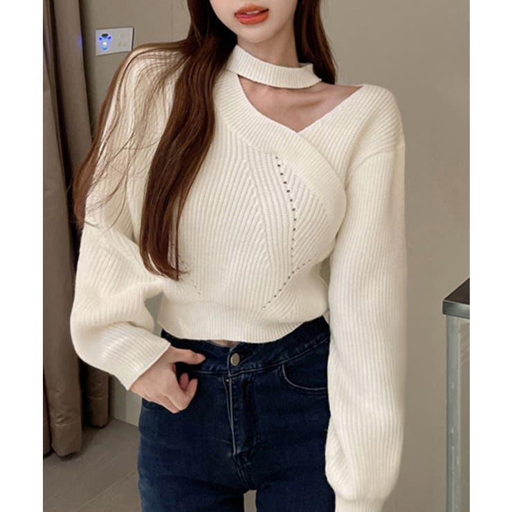 ショート丈 ニットトップスレディース秋冬 | Miniministore | 詳細画像3 