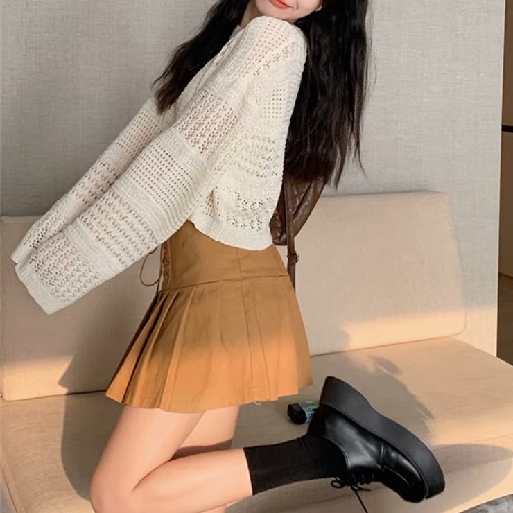 透かし編みニットトップス レディース長袖 | Miniministore | 詳細画像6 