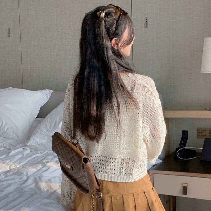 透かし編みニットトップス レディース長袖 | Miniministore | 詳細画像7 