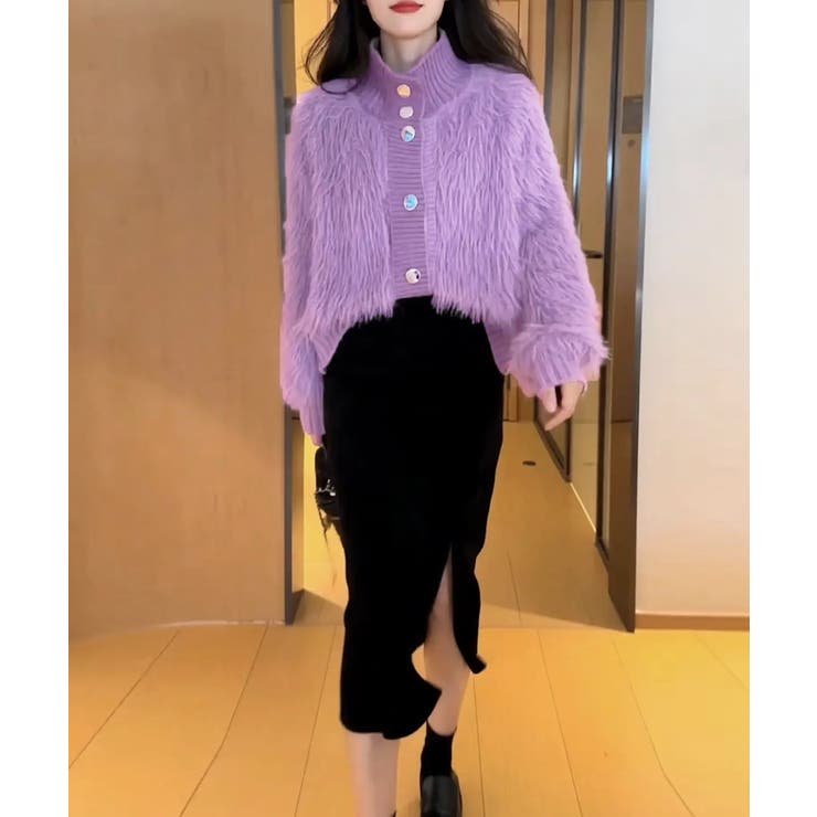 ファーカーディガン スタンドカラー 韓国 | Miniministore | 詳細画像8 