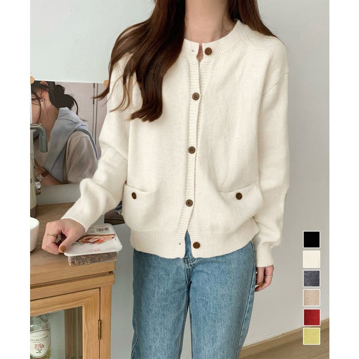 ニットカーディガン ポケット付き 秋冬服 | Miniministore | 詳細画像1 