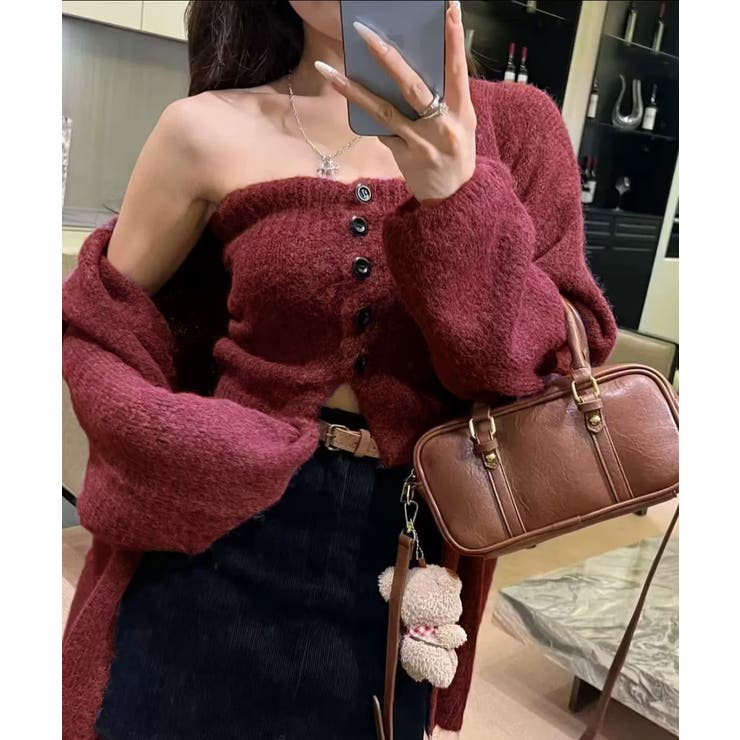 ニットアンサンブルベアトップニットカーデ | Miniministore | 詳細画像12 