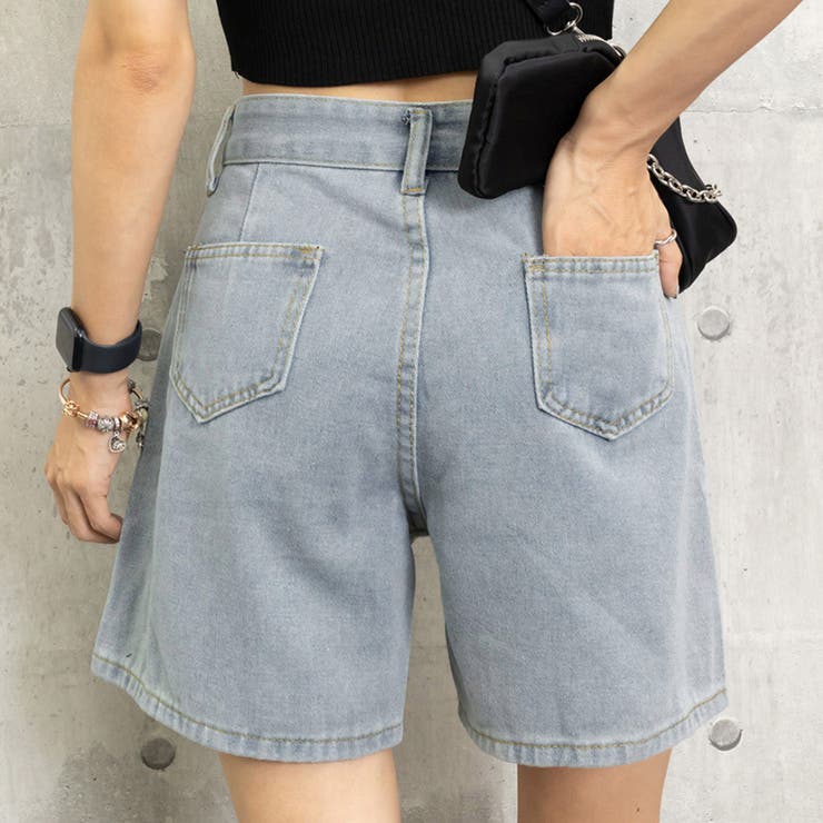 デニム ショートパンツ レディース韓国風[品番:II000005412 デニム ショートパンツ レディース韓国風[品番:II000005412