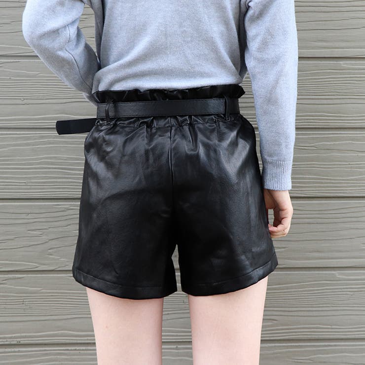 PUレザー ショートパンツ レディース[品番：II000005801