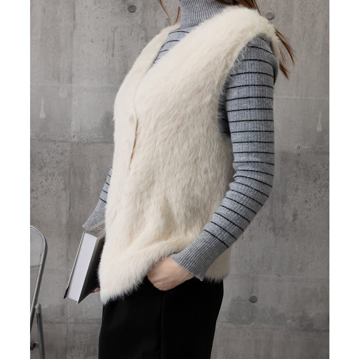 ふわふわファーベストVネックニットベスト | Miniministore | 詳細画像18 