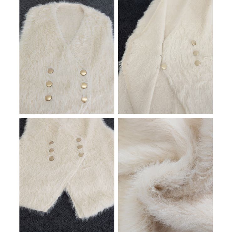 ふわふわファーベストVネックニットベスト | Miniministore | 詳細画像27 