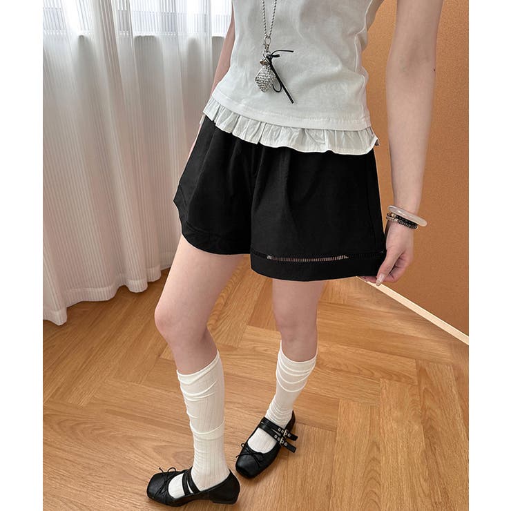 梯子レースショートパンツハーフパンツ夏服 | Miniministore | 詳細画像5 