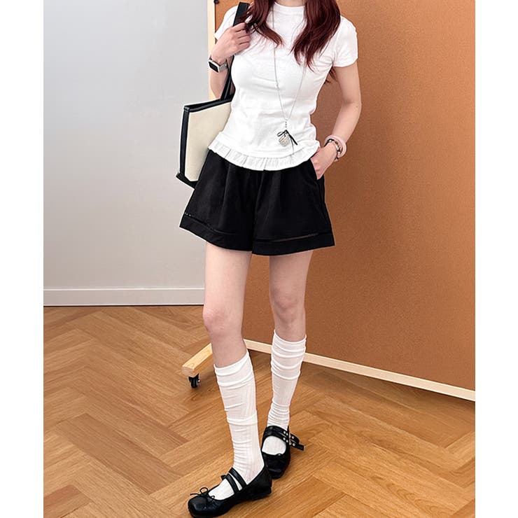 梯子レースショートパンツハーフパンツ夏服 | Miniministore | 詳細画像6 