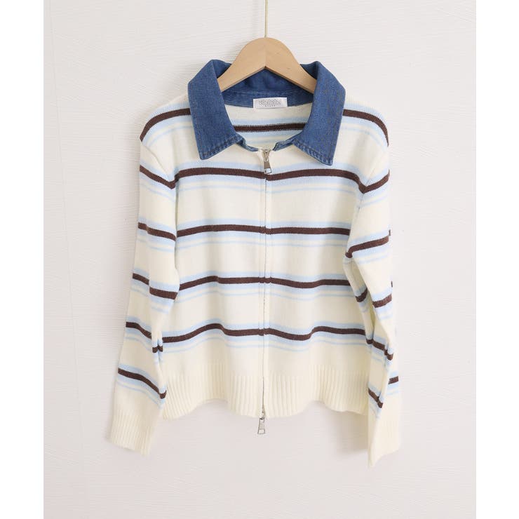 おしゃれニットトップスレディース 大人カジュアルカーディガン配色ポロカラー セー… | SUNSHINE CLOSET | 詳細画像22 