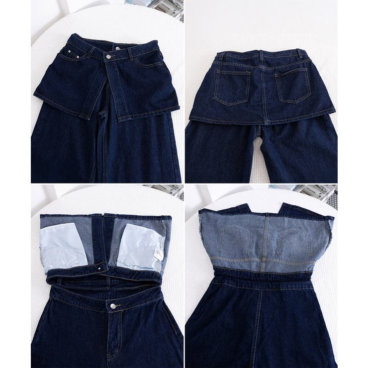 ヒップカバー付き ベルボトムワイドデニム | Miniministore | 詳細画像18 
