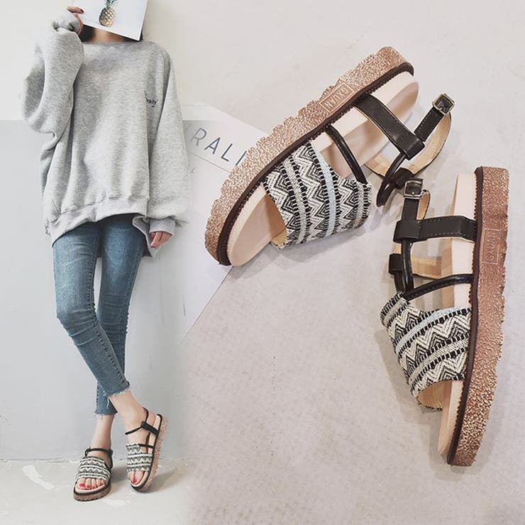 ボヘミアン風 サンダル レディース 韓国風[品番：II000006698