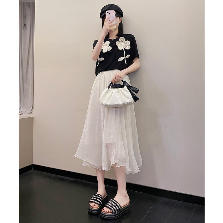 厚底サンダル パール付きフラットサンダル[品番：II000012466