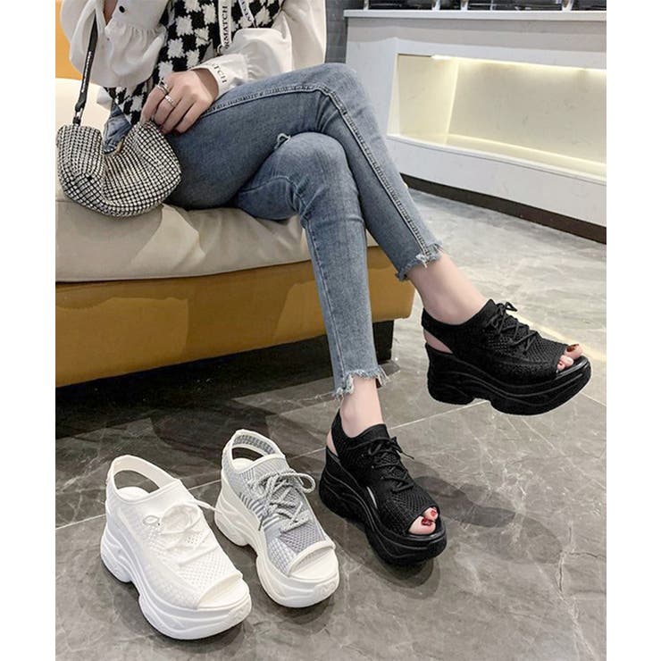 オープントゥスポーティーサンダル 厚底靴 | Miniministore | 詳細画像7 