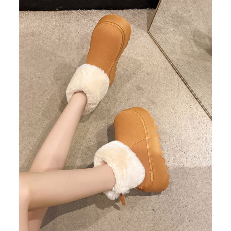 厚底ムートンブーツ 裏起毛ショートブーツ | Miniministore | 詳細画像12 