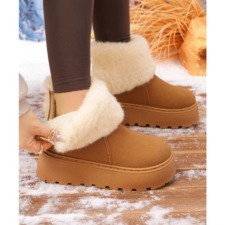 厚底ムートンブーツ 裏起毛ショートブーツ | Miniministore | 詳細画像13 