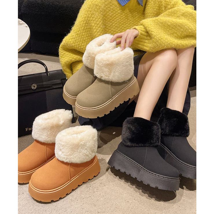 厚底ムートンブーツ 裏起毛ショートブーツ | Miniministore | 詳細画像14 