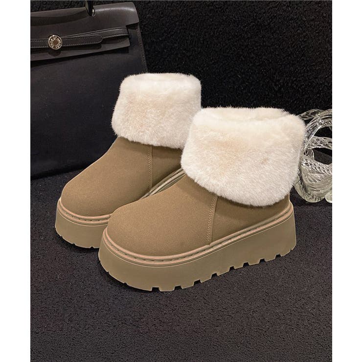 厚底ムートンブーツ 裏起毛ショートブーツ | Miniministore | 詳細画像17 