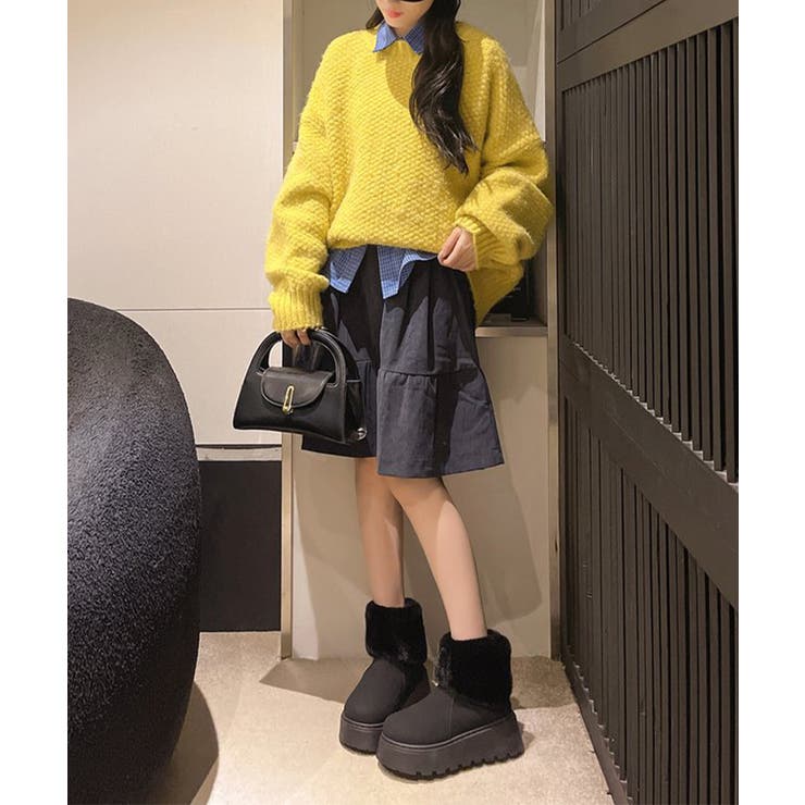 厚底ムートンブーツ 裏起毛ショートブーツ | Miniministore | 詳細画像4 